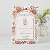 Rustieke Neutral Boho Floral Save The Dates Kaart (Staand voorkant)