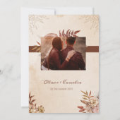 Rustieke Neutral Boho Floral Save The Dates Kaart (Achterkant)