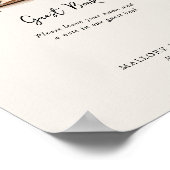 Rustieke Neutral Wedding Guest Book Sign Poster (Hoek)