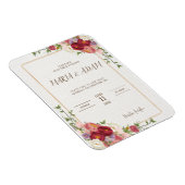 Rustieke Neutrale Boho Bloemen Huwelijksuitnodigin Magneet (Rechterzijde)