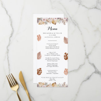 Rustieke Neutrale Boho Bruiloft Menu