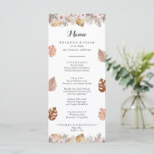 Rustieke Neutrale Boho Bruiloft Menu (Staand voorkant)