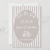 Rustieke neutrale bruiloft save the date (Voorkant)