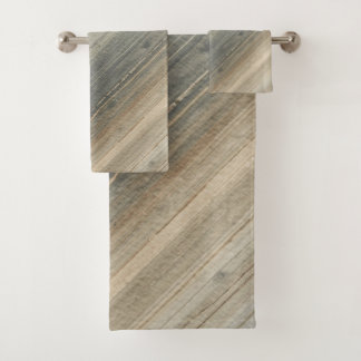 Rustieke neutrale grijsbruine abstracte streep bad handdoek