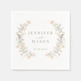 Rustieke Neutrale Kleur Meadow Bloem Krans Bruilof Servet