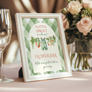 Rustieke Neutrale Spruit Baby Shower Bloemenbar Poster
