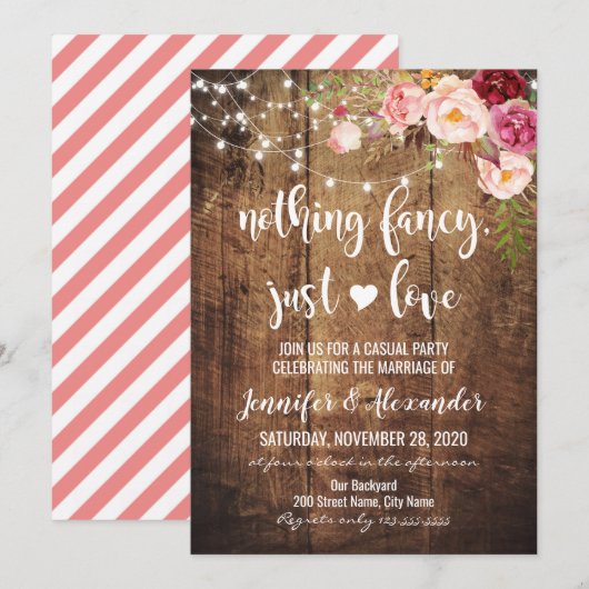 Rustieke Niets fancy, gewoon liefde Kaart (Voorkant / Achterkant)