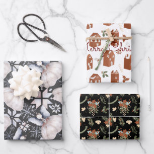 Rustieke Nordic feeën dennenhuizen volkskunst Inpakpapier Vel