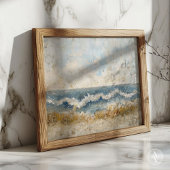 Rustieke oceaan golven schilderen strand zeegezich poster