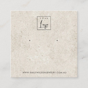 RUSTIEKE OFF WITTE STUCCO STUD OORBEL DISPLAY KAAR VIERKANTE VISITEKAARTJE