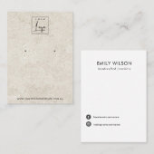 RUSTIEKE OFF WITTE STUCCO STUD OORBEL DISPLAY KAAR VISITEKAARTJE (Voorkant / Achterkant)