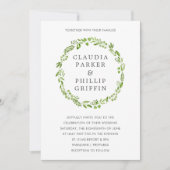 Rustieke olijfgroen Elegante bruiloft Kaart (Voorkant)