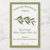 Rustieke Olijfoliefles Kraft Label Sticker (Enkel label)