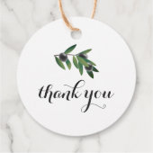 Rustieke Olijftak Bedankje Favoriet Label – Rond (Achterkant)