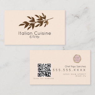 Rustieke Olijftak Botanische Italiaanse Chef Visitekaartje