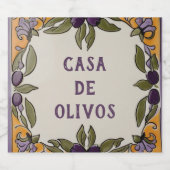 Rustieke olijven Custom Text Olijfolie Likeurfles Etiket (Enkel label)