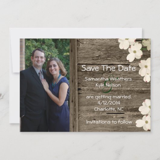 Rustieke omheining foto opslaan van de datum aanko save the date (Voorkant)