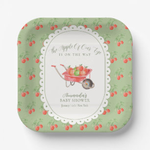 Rustieke Oogst Appel Van Onze Ogen Baby Shower Papieren Bordje