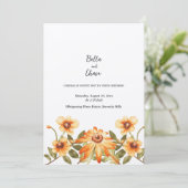 Rustieke oogst bloeit bruiloft uitnodiging (Staand voorkant)