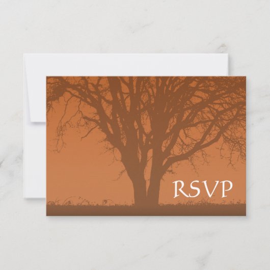 Rustieke Oranje Boom van de Bar mitswa RSVP van Kaartje (Voorkant)