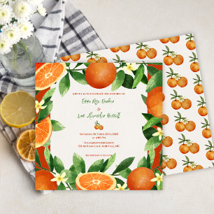 Rustieke Oranje Citrus Herfst Trouwuitnodiging