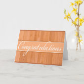 Rustieke oranje houten felicitaties wenskaart kaart (Gele Bloem)