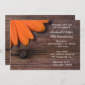 Rustieke Oranje Madeliefjes Huwelijksjubileum Fees Kaart (Voorkant / Achterkant)