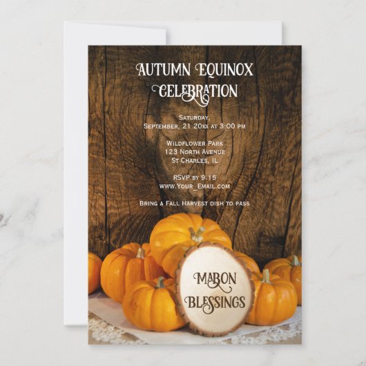 Rustieke Oranje pompoenen herfst equinox viering Kaart (Voorkant)