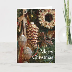 Rustieke Ornamenten kerstboom Feestdagen Kaart