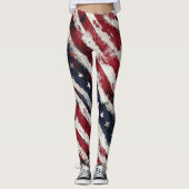 Rustieke oude glorie, sterren en patriottische str leggings (Voorkant)