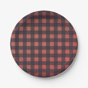 Rustieke oude houthakker Buffalo Plaid Papieren Bordje