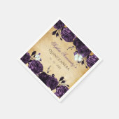 Rustieke Oude Paarse Bloem Vlinder   Servet (Hoek)