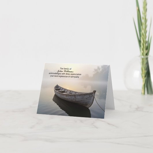 Rustieke oude roeiboot sympathie dank u bedankkaart (Voorkant)