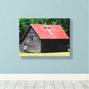 rustieke oude schuur canvas afdruk