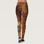 Rustieke  Oude Wereldkaart Leggings (Achterkant)