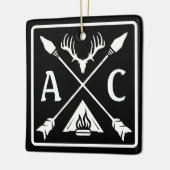 Rustieke Outdoor Initialen Embleem Keramisch Ornament (Links)