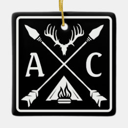 Rustieke Outdoor Initialen Embleem Keramisch Ornament