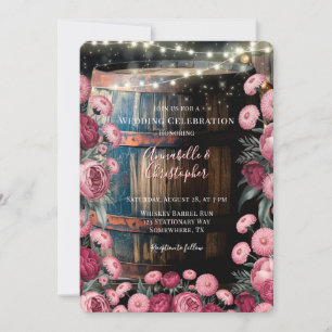 Rustieke Outdoor Whiskey Barrel Wedding Celebratio Kaart