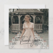 Rustieke Overlay Foto Bruidsfeest Script Bedankkaart (Voorkant)