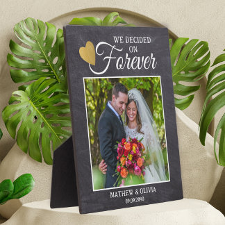 Rustieke paar bruiloft foto Gold Heart Chalkboard Fotoplaat