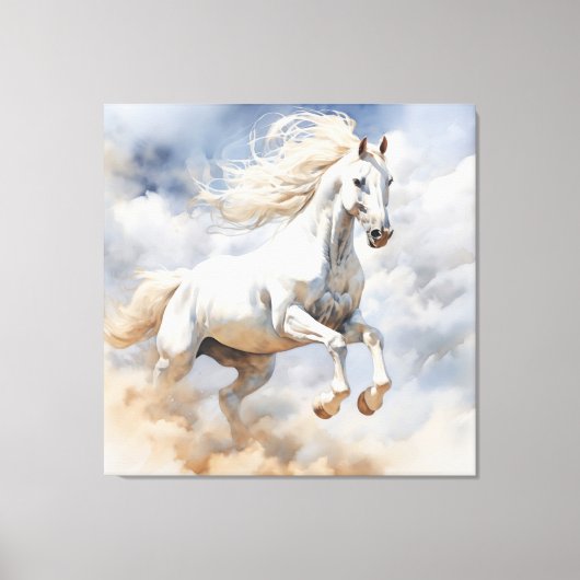 Rustieke paardenkunst: een veld van blijdschap Wat Canvas Afdruk (Voorkant)