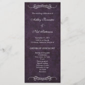 Rustieke  Paarse Damask Wedding Program Programma (Voorkant)