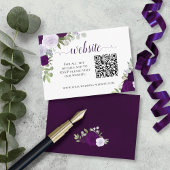 Rustieke Paarse Rozen bruiloft website QR-code Informatiekaartje