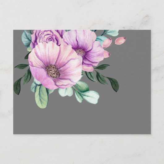 Rustieke Paarse RSVP Nuestra Boda Spaans Bruiloft Uitnodiging Briefkaart (Achterkant)