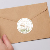 Rustieke Paddenstoel Bedankbrief Sticker Label