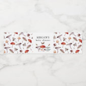 Rustieke paddenstoel & mot waterfles etiket (Enkel label)