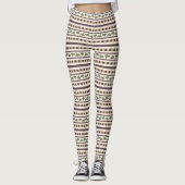 Rustieke paddenstoelenstreeppatroon leggings (Voorkant)