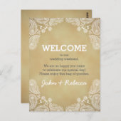 Rustieke Paisley Welkom op onze bruiloft Briefkaart (Voorkant / Achterkant)