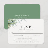 Rustieke Palm Leaf Bruiloft RSVP Maaltijd Keuze Ka Kaartje (Voorkant / Achterkant)