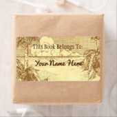 Rustieke  palmboom bewerkbare boekenplaat etiket (Insitu)